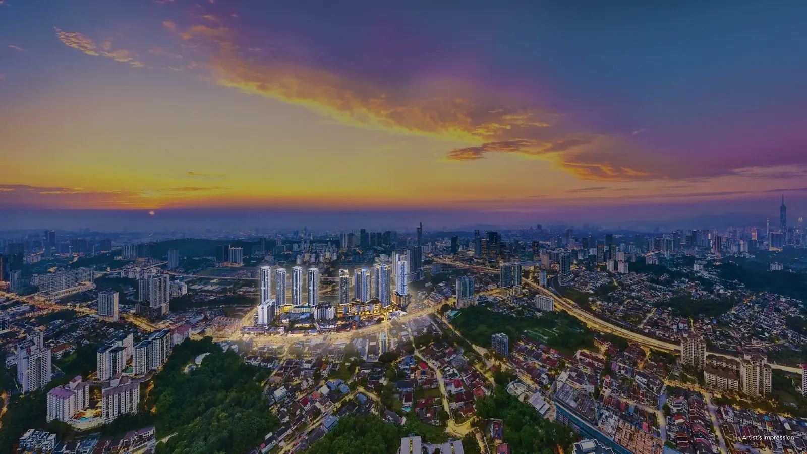 Dusk over 9 Seputeh and the Kuala Lumpur skyline